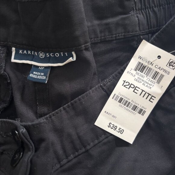 Karen Scott Women's Black Comfort Waist Capri Pants NWT - Picture 8 of 10